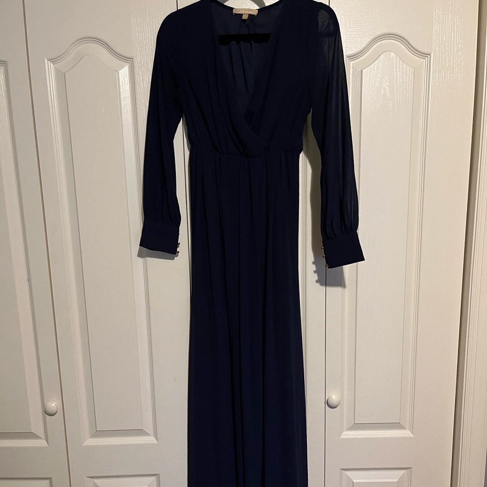Maternity / post bump friendly navy gown
